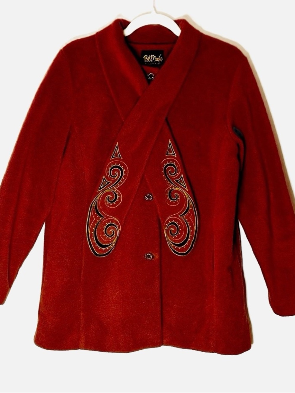 Bill Makie Wearable Art Women's Fleece Jacket with Embroidery SZ M